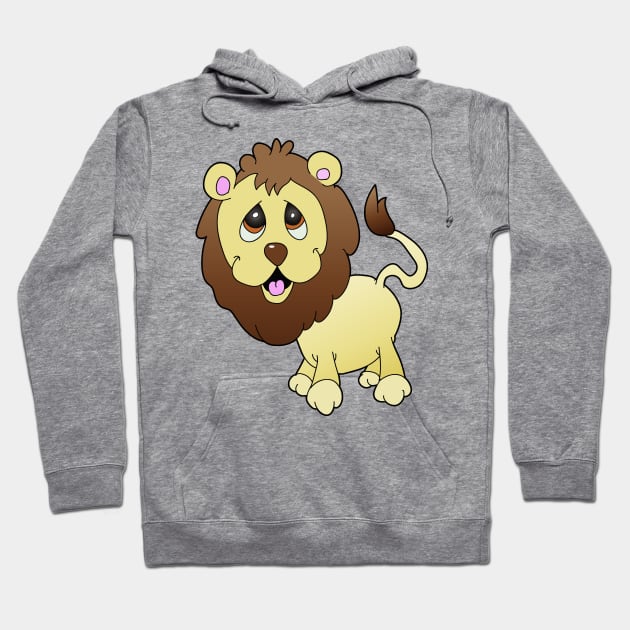 Lion Cartoon Character Hoodie by JulietLake